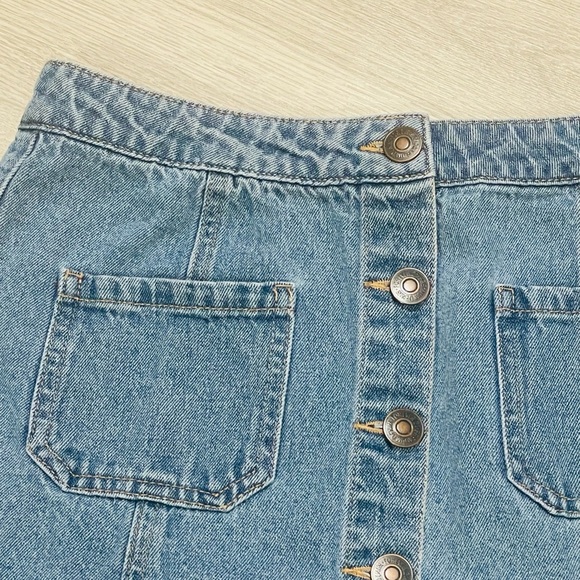 Forever 21 Denim Button-Front Mini Skirt - Picture 3 of 7